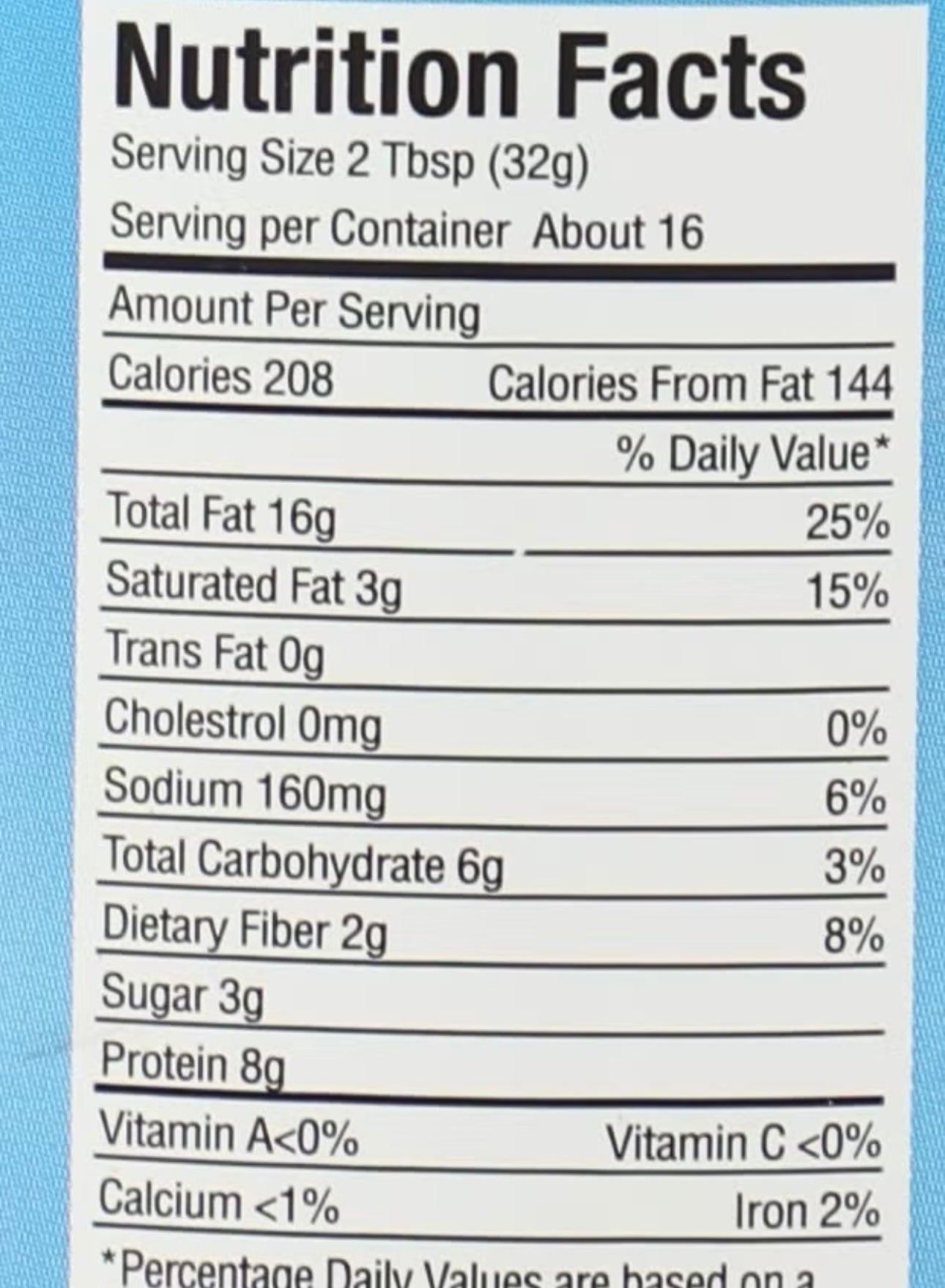 American Harvest Sugar Free Peanut butter